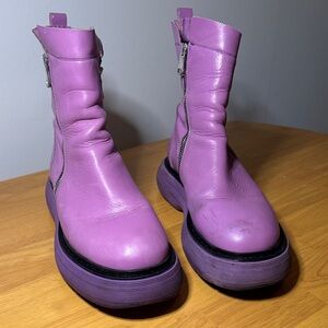 Free People Women's Lavender Platform Zip Boots size 10